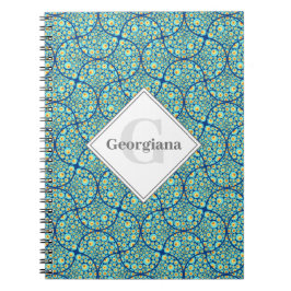 Mit Monogramm Starry Night on Sea Doodle Ogee Notizblock