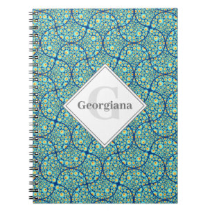 Mit Monogramm Starry Night on Sea Doodle Ogee Notizblock