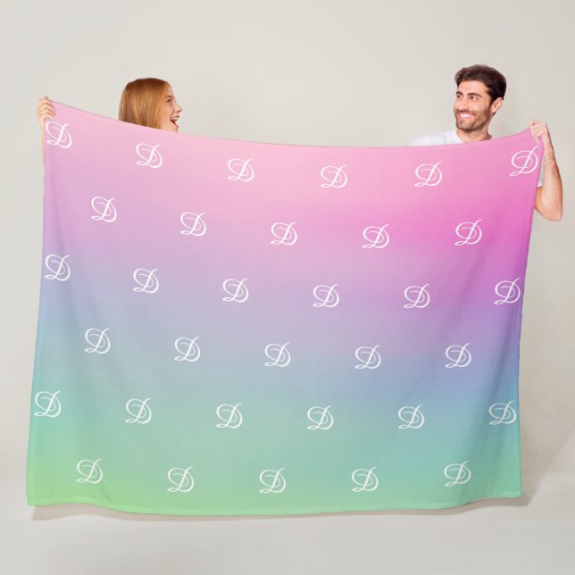 mit Monogramm Start Fleecedecke (Beispiel)