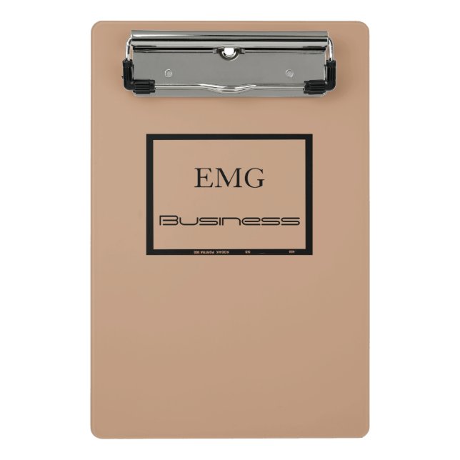 Mit Monogramm, stilvolle Schwarz und Rosa Mini Klemmbrett (Vorderseite)