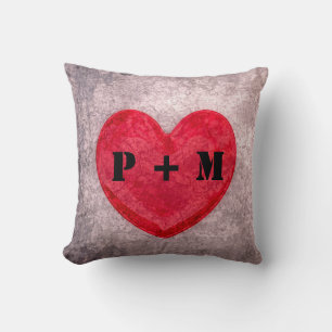 Mit Monogramm stonealkes Herz Kissen