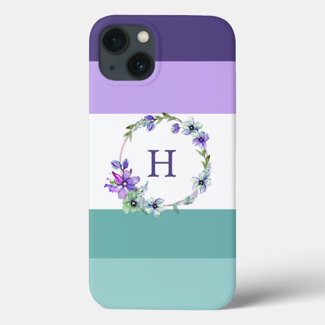 Mit Monogramm Streifen iPhone Case für die Case-Ma (Rückseite)