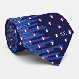 Mit Monogramm Streifen und Herz-Navy Blue Krawatte