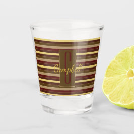 MIT MONOGRAMM STRIPED PATTERN ROTE GOLDFARBE SCHNAPSGLAS