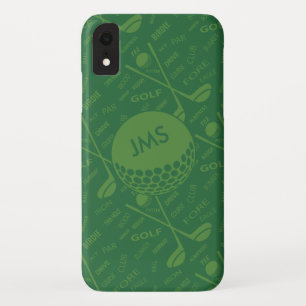 Mit Monogramm subtiles Golfer-Muster Case-Mate iPhone Hülle