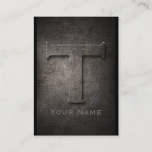 Mit Monogramm T Geschäfts-Karte des Bronzemetall Visitenkarte