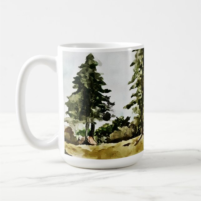 Mit Monogramm Tahoe Seen Wasserfarbenwelt Landscha Kaffeetasse (Links)