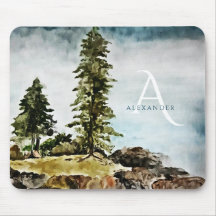 Mit Monogramm Tahoe Seen Wasserfarbenwelt Landscha