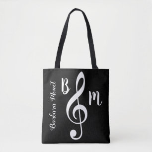 mit Monogramm Tasche/Musiknoten