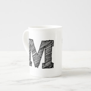 Mit Monogramm Tasse: Buchstabe "M" Prozellantasse