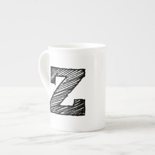 Mit Monogramm Tasse: Buchstabe "Z " Prozellantasse
