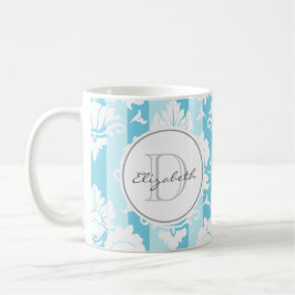 Mit Monogramm Tasse mit blauem Streifen