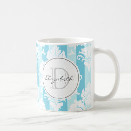 Mit Monogramm Tasse mit blauem Streifen