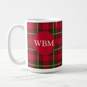 Mit Monogramm Tasse mit Kariertem Rot- und Schwarz