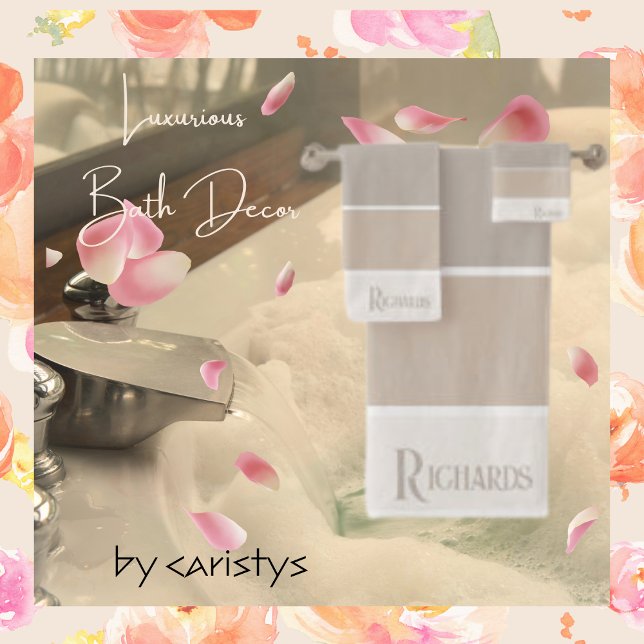 Mit Monogramm Tauben und Leinen mit Weiß Badhandtuch Set (Von Creator hochgeladen)