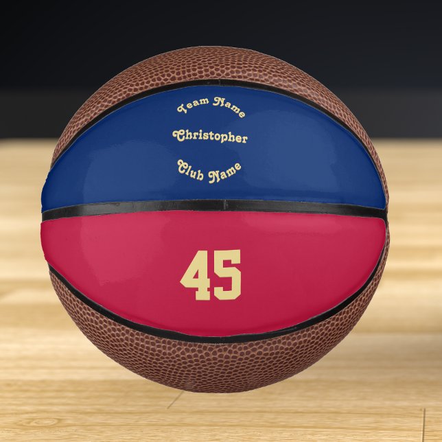 Mit Monogramm Team Club-Spielernummer Mini Basketball (Custom Monogrammed Team Club Player Name Number Mini Basketball)