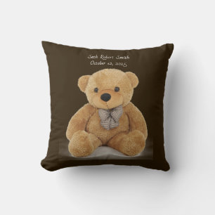 Mit Monogramm Teddybär reversibel werfen Kissen