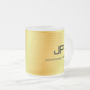 Mit Monogramm Template Elegant Gold Look Trendy Mattglastasse