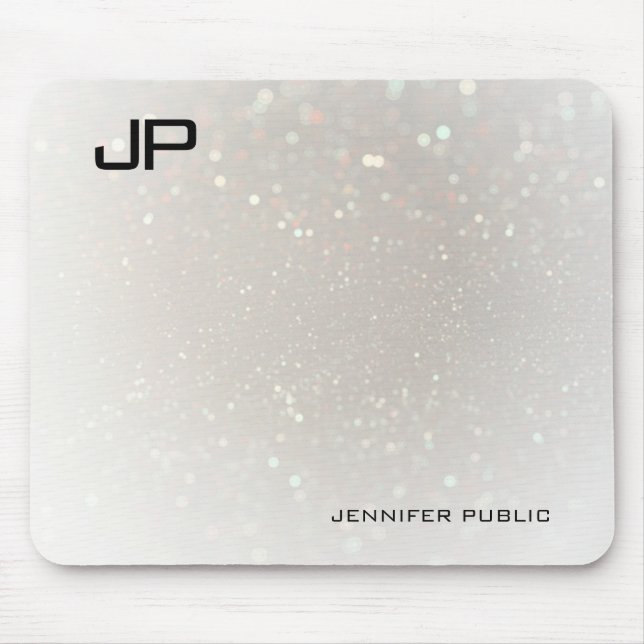 Mit Monogramm Template Glam Moderne, kundenspezifi Mousepad (Vorne)
