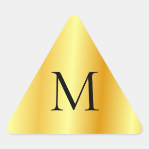 Mit Monogramm Template Imitate Gold Moderne Elegan Dreieckiger Aufkleber