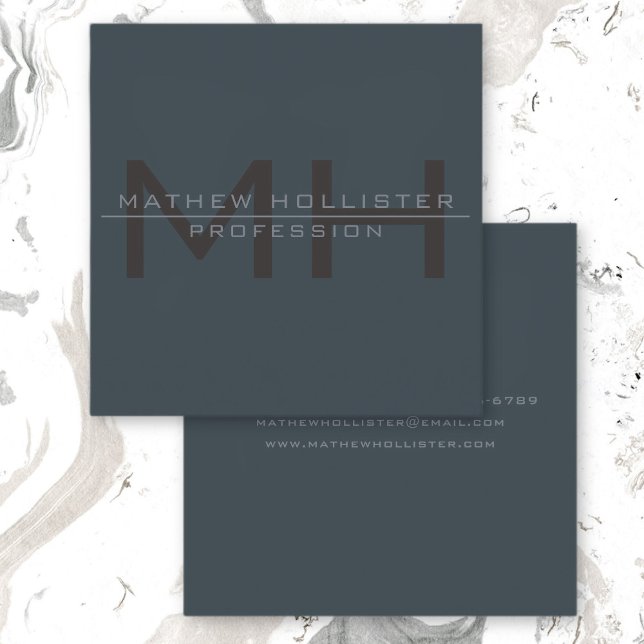 Mit Monogramm, tiefe und verworrene Farben für Män Quadratische Visitenkarte (Von Creator hochgeladen)