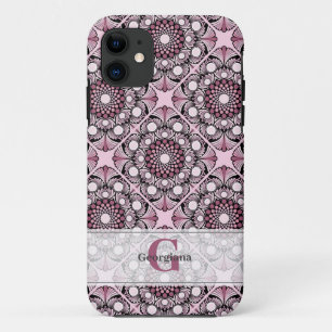 Mit Monogramm Tile Dusky Rose Cherry Blossom Manda Case-Mate iPhone Hülle
