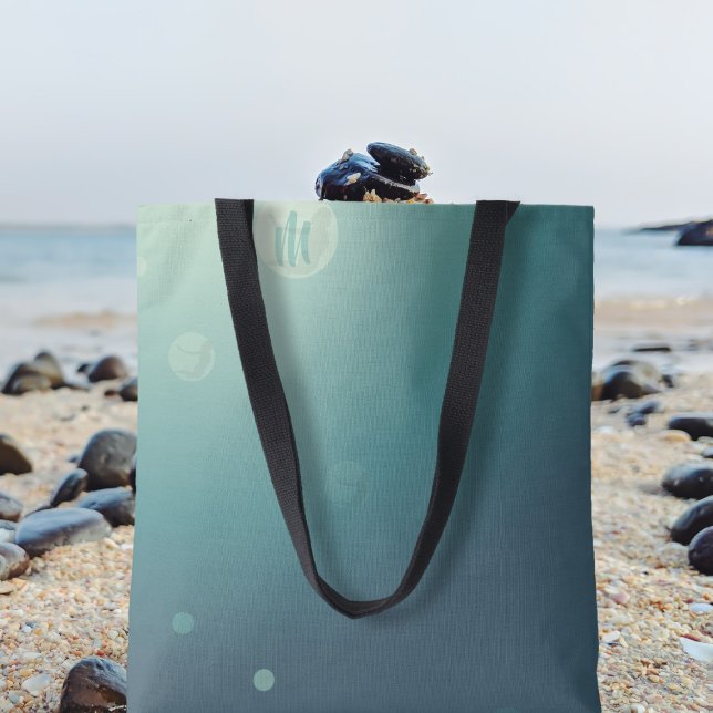 Mit Monogramm Totttasche (Add your initial to the sea bubble and off to the beach you go)