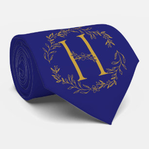 Mit Monogramm Trauzeugen für Mitternachtsblauer Fa Krawatte