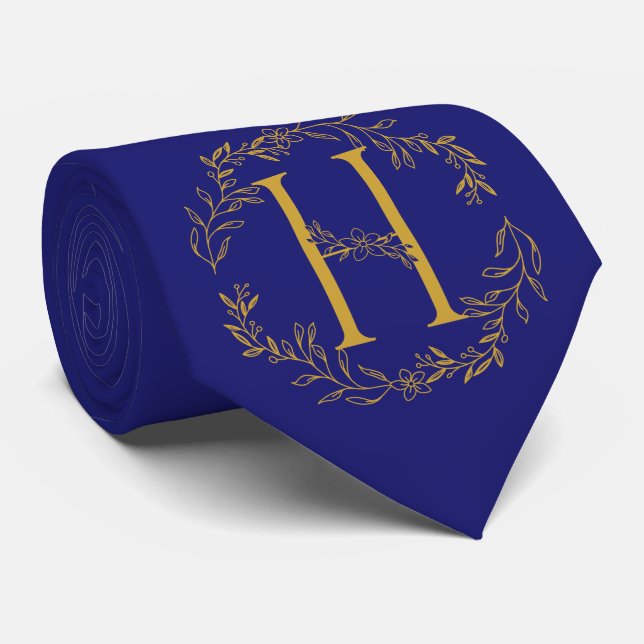 Mit Monogramm Trauzeugen für Mitternachtsblauer Fa Krawatte (Gerollt)