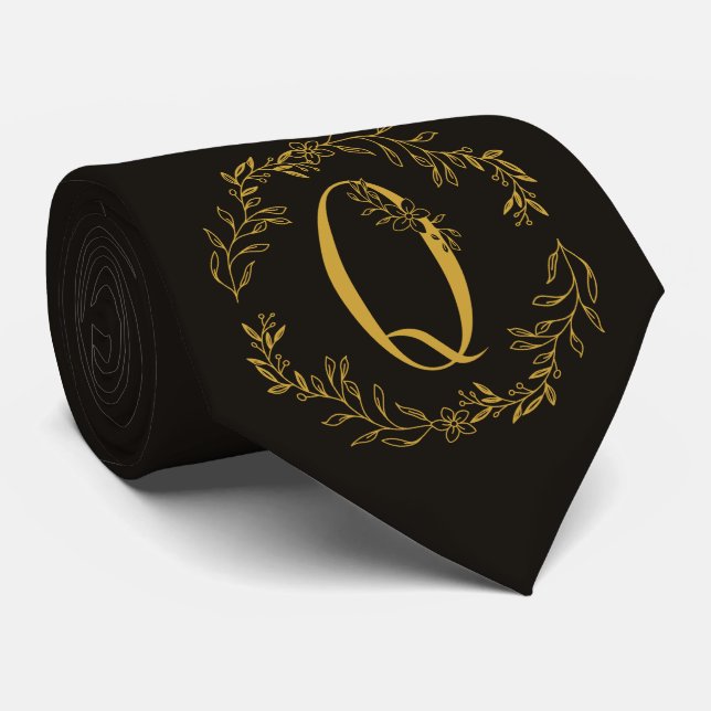 Mit Monogramm Trauzeugen mit rauchfreiem Schwarz Krawatte (Gerollt)