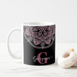 Mit Monogramm trockene Rose Blumenfronten Dot Mand Kaffeetasse