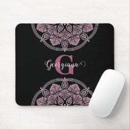 Mit Monogramm trockene Rose Blumenfronten Dot Mand Mousepad