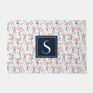 Mit Monogramm Tropenrosa Flamingo Muster Mouse Fußmatte