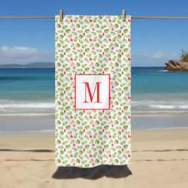 Mit Monogramm tropische Palm-Blätter Muster Strandtuch