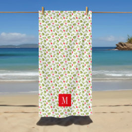 Mit Monogramm tropische Palm-Blätter Muster Strandtuch