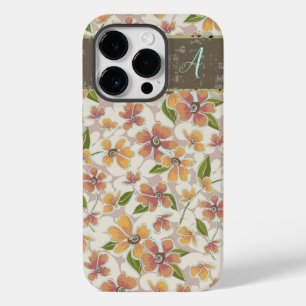 Mit Monogramm tropische Retro-Flora Case-Mate iPhone 14 Pro Hülle