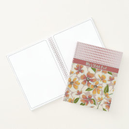 Mit Monogramm tropische Retro-Flora und -Karos Notizbuch