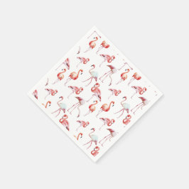 Mit Monogramm tropisches Rosa Flamingo Serviette