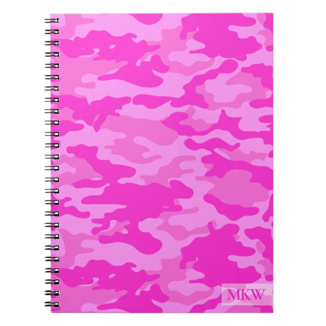 Mit Monogramm TS Pink Camouflage Notizblock (Vorderseite)