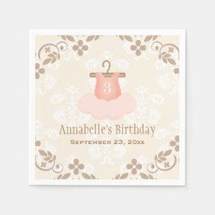 Mit Monogramm Tutu-Ballett-Themed Geburtstag Serviette
