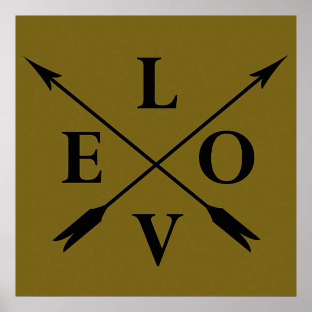 Mit Monogramm Typografie-Liebe Poster (Vorne)