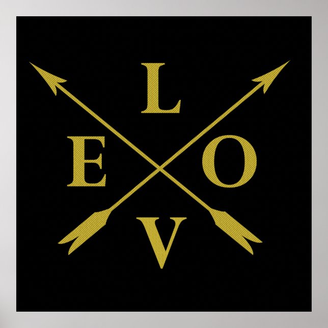 Mit Monogramm Typografie-Liebe Poster (Vorne)