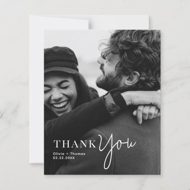 MIT MONOGRAMM Typografie-Script-Foto-Hochzeit im B (Vorderseite)