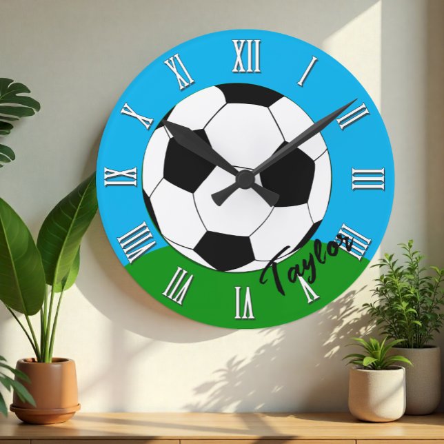 Mit Monogramm Uhr für Fußballfans/Fußball (Von Creator hochgeladen)