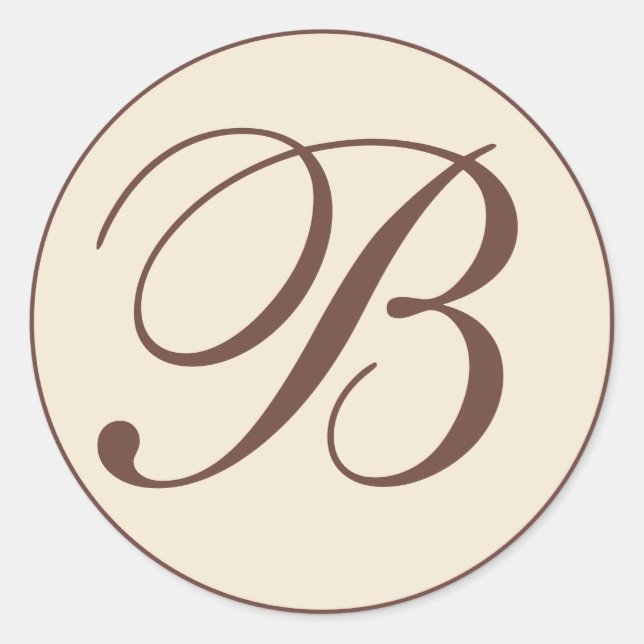 Mit Monogramm Umschlag Aufkleber aus Brot und Crem (Vorderseite)