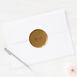 Mit Monogramm Umschlag Aufkleber - Gold