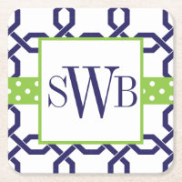 Mit Monogramm Untersetzer aus Gitter und Grosgetre