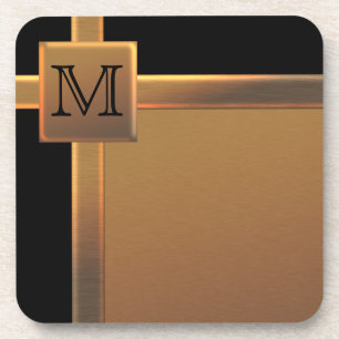 Mit Monogramm Untersetzer aus Schwarz und IMITATEN