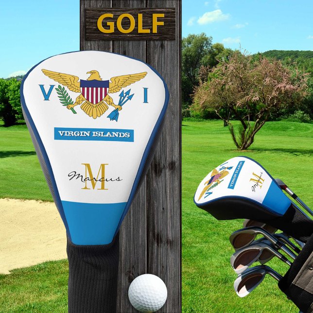 Mit Monogramm US-Jungfrau Islands Flag Golf Clubs, Headcover (Von Creator hochgeladen)