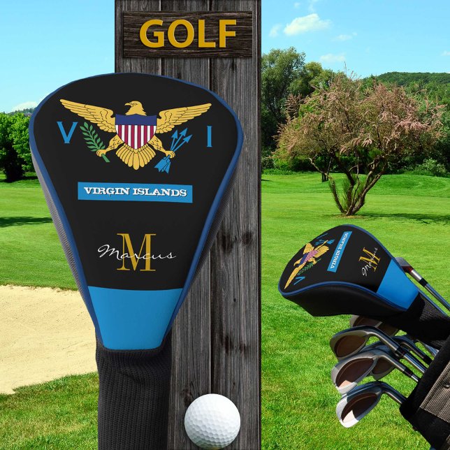 Mit Monogramm US Jungfrau Islands Flag Golf Clubs, Headcover (Von Creator hochgeladen)